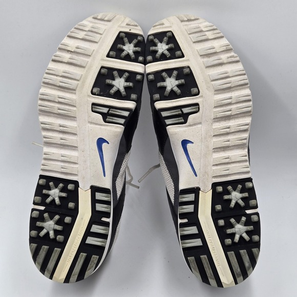 Nike Air Golf Shoes Mens Size 9.5 White Black Blue Mesh Spiked Cleats Athletic main image 8
